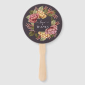 Elegant Waterverf Floral Wedding Handwaaier (Voorkant)