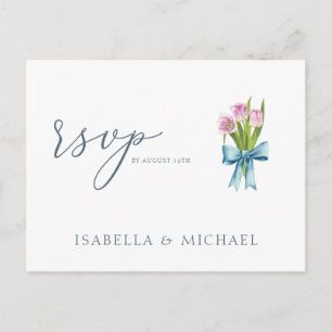Elegant Waterverf Floral Wedding Rsvp Briefkaart