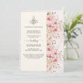 Elegant Waterverf Floral Wedding Uitnodiging (Staand voorkant)