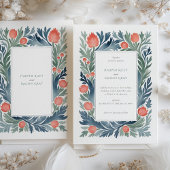 Elegant Waterverf Floral Wedding Uitnodiging