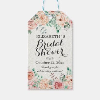 Elegant Waterverf Floral Wedding Vrijgezellenfeest Cadeaulabel