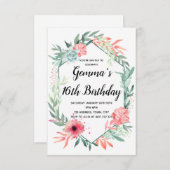 Elegant waterverf florale kaart (Voorkant / Achterkant)