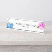 Elegant Waterverf Florals Hydrangea Bureau Naambordje (Voorkant)