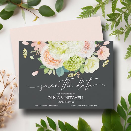 Elegant Waterverf Florals Wedding Save The Date