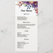 Elegant Waterverf Flowers Weddenschap-menu Menu (Voorkant)