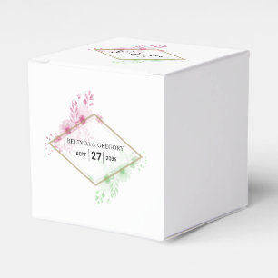 Elegant Waterverf Flowers Wedding Bedankdoosjes