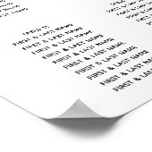 Elegant Waterverf Flowers Wedding Seding Chart Poster (Hoek)