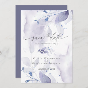 Elegant Waterverf Foliage Save the Date Invitati Kaart