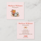 Elegant  Waterverf fotograaf Vierkante Visitekaartje (Voorkant / Achterkant)