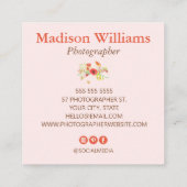 Elegant  Waterverf fotograaf Vierkante Visitekaartje (Achterkant)