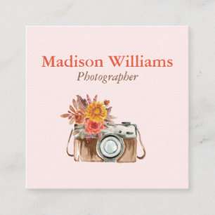 Elegant Waterverf fotograaf Vierkante Visitekaartje