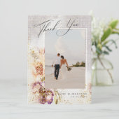 Elegant Waterverf gekleurd Floral Canvas Dank je Kaart (Staand voorkant)