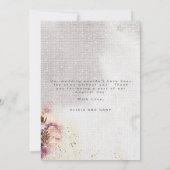 Elegant Waterverf gekleurd Floral Canvas Dank je Kaart (Achterkant)