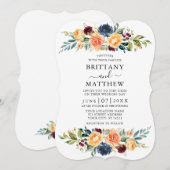 Elegant Waterverf gemengde Floral Greenery Wedding Kaart (Voorkant / Achterkant)