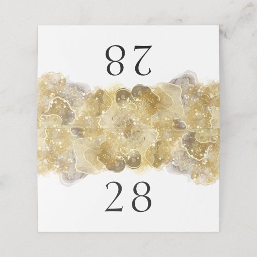 Elegant Waterverf Gold Wedding Folded Place Card (Buitenkant ongevouwen)