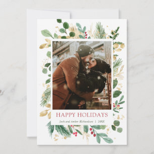 Elegant waterverf goudfolie rode kerst