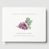 Elegant Waterverf Grape Foliage Vrijgezellenfeest Gastenboek (Voorkant)