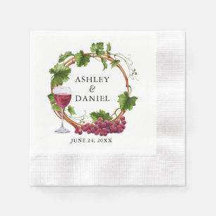 Elegant Waterverf Grape Vines Wood Wreatding Weddi Servet