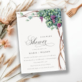 Elegant Waterverf Grapevine Couples Shower Invite Bedankkaart