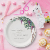 Elegant Waterverf Grapevine Foliage Wedding Papieren Bordje (Feest)