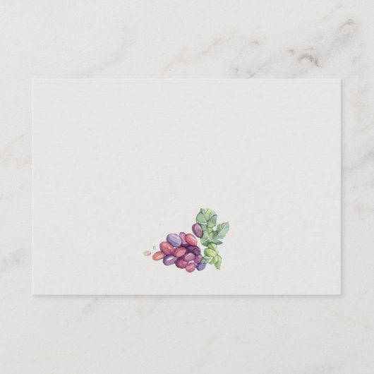 Elegant Waterverf Grapevine Wedding Reception Informatiekaartje (Achterkant)