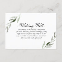 Elegant Waterverf Green Leaf Wedding Wishing Good