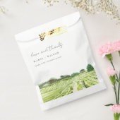 Elegant Waterverf Green Winery Vineyard Wedding Bedankzakje (Gezegeld)