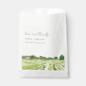 Elegant Waterverf Green Winery Vineyard Wedding Bedankzakje (Voorkant)
