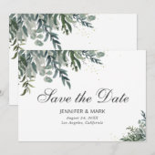 Elegant Waterverf Greenergy Save the Date Card (Voorkant / Achterkant)