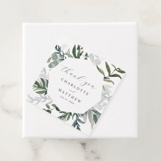 Elegant Waterverf Greenery Bedankt voor het huweli Bedankjes Labels (In situ)