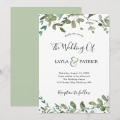 Elegant Waterverf Greenery Eucalyptus Wedding Kaart (Voorkant / Achterkant)