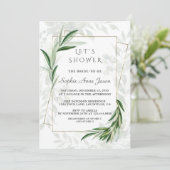 Elegant Waterverf Greenery Gold Vrijgezellenfeest Kaart (Staand voorkant)