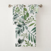 Elegant Waterverf Greenery laat schilderen Bad Handdoek (Insitu)