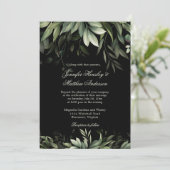 Elegant Waterverf Greenery over zwarte achtergrond Kaart (Staand voorkant)