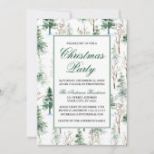 Elegant Waterverf Greenery Pines kerst Kaart (Voorkant)