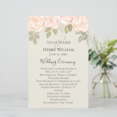 Elegant Waterverf Greenery Sage Wedding Programme (Staand voorkant)