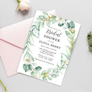 Elegant Waterverf Greenery Vrijgezellenfeest Kaart