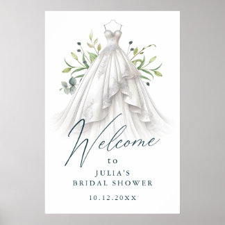 Elegant Waterverf Greenery Vrijgezellenfeest Welko Poster