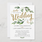 Elegant Waterverf Greenery Wedding Invitation Kaart (Voorkant)