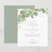 Elegant Waterverf Greenery Wedding Menus (Voorkant / Achterkant)