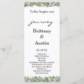 Elegant Waterverf Greenery Wedding Programma (Voorkant)