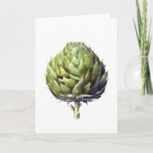 Elegant waterverf groen geverfd Artichoke Bedankkaart