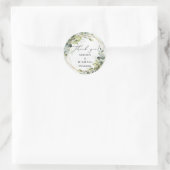 Elegant waterverf groenblijvende gebladerte gouden ronde sticker (Tas)