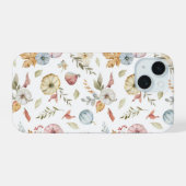 Elegant Waterverf herfstpatroon iPhone 15 Hoesje (Achterkant horizontaal)