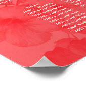 Elegant Waterverf Hibiscus Wedding Seding Chart Poster (Hoek)