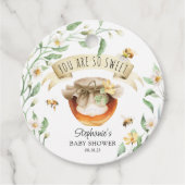 Elegant Waterverf HoneyBee Baby shower Hartelijk d Bedankjes Labels (Voorkant)