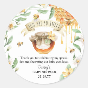 Elegant Waterverf HoneyBee Baby shower Hartelijk d Ronde Sticker