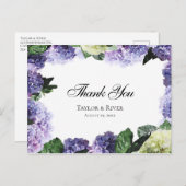 Elegant Waterverf Hydrangeas in Paars en lavender Briefkaart (Voorkant / Achterkant)