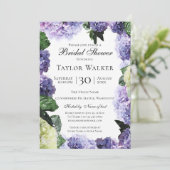 Elegant Waterverf Hydrangeas in Paars en lavender Kaart (Staand voorkant)