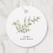 Elegant waterverf Kerst Bloemcadeau Bedankjes Labels (Achterkant)